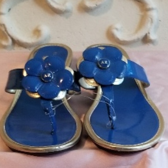 Anne Klein Shoes - Ann Klein Blue Daisy Logo Sandals